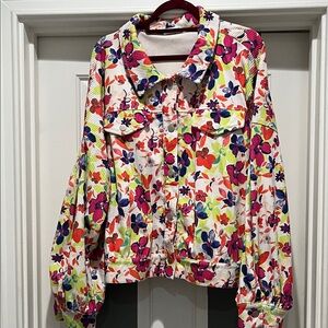 Colorful Floral Women's Jean Jacket